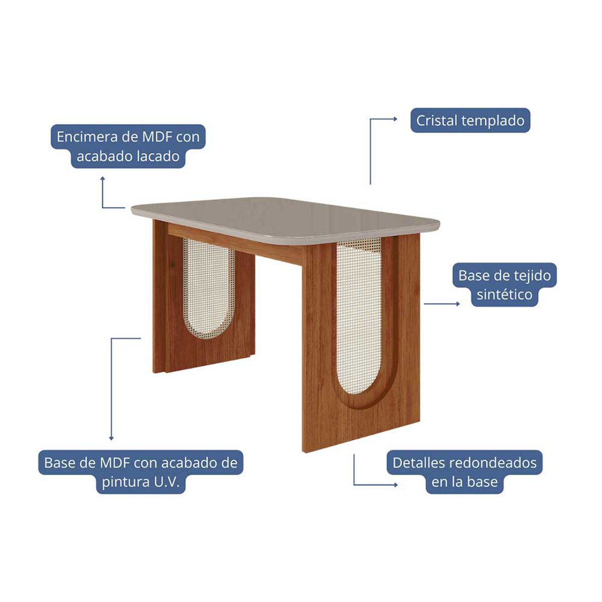 Juego de Comedor Decocasa Valentina 4 Sillas Off White