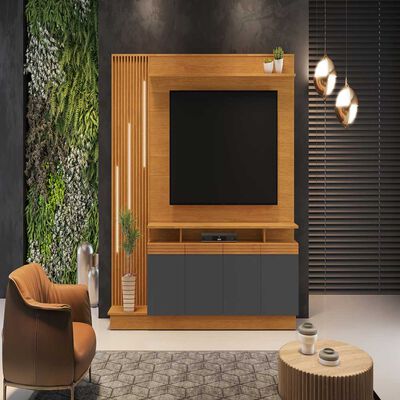 Centro Entretenimiento Almore Budapest Hasta 70" Cinamomo y Grafite