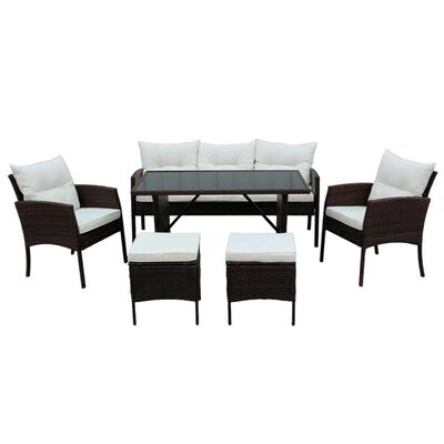 Imagen 1 del producto Juego de Living para Terraza Casanova Ikat Sofá 3 Cuerpos + Dos Sillones 1 Cuerpo + Dos Pouf + Mesa Café