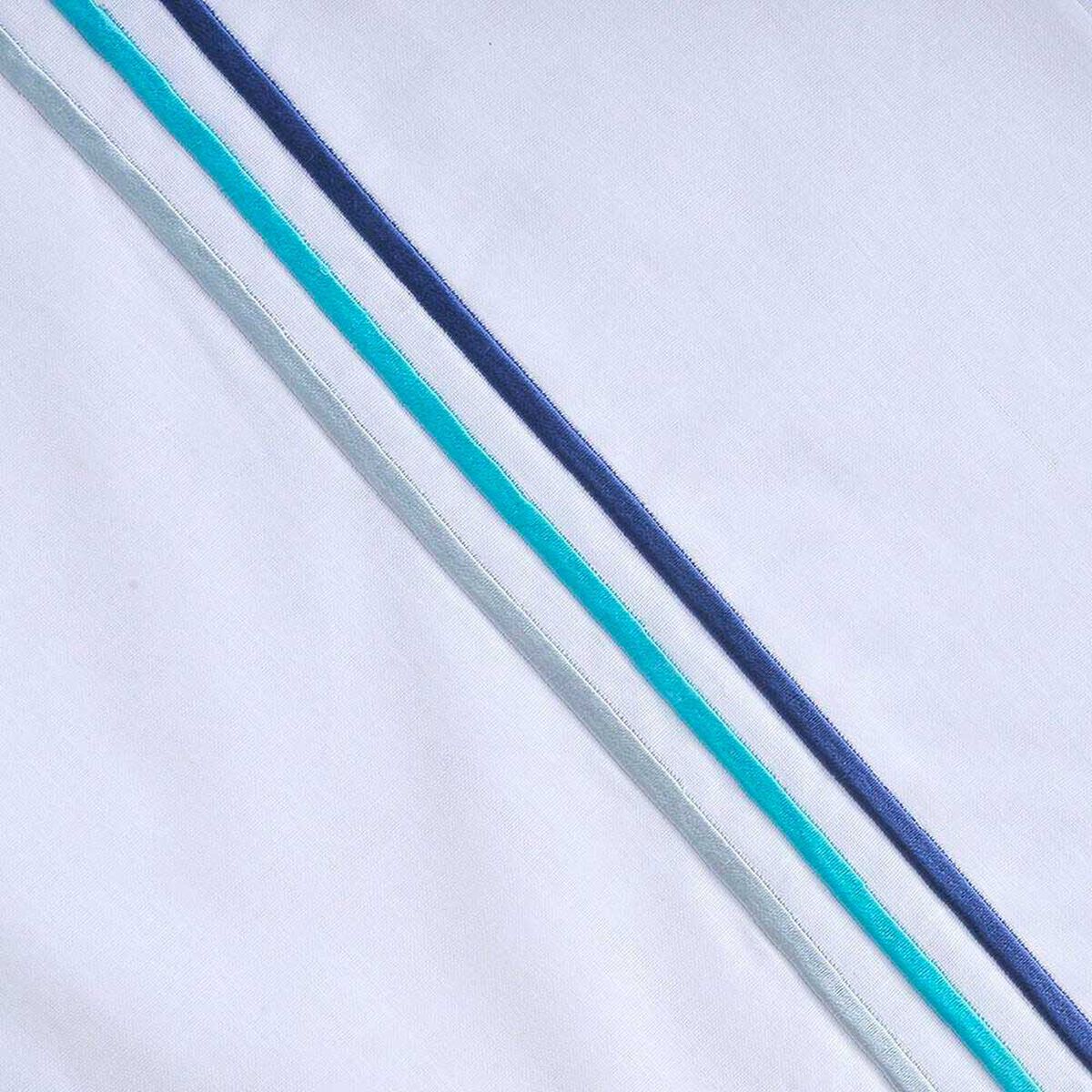 S&aacute;bana Mashini 144 Hilos S&uacute;per King Bordada Line Azul