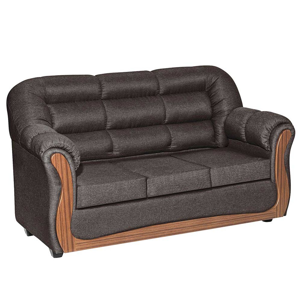 Juego de Living Muebles M&E Valdivia  Sofá 3 Cuerpos + Dos Sillones 1 Cuerpo Chocolate