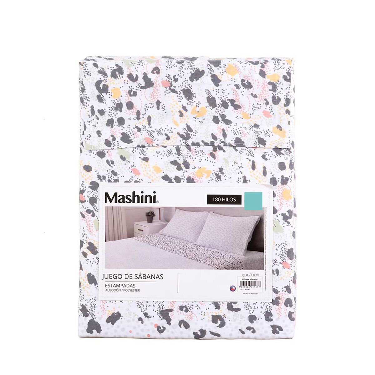 Juego de Sábanas Estampado Mashini 180 Hilos 2 Plazas Oasis
