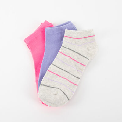 Imagen 1 del producto Pack 3 Calcetines Corto de Algodón Niña Mila Fucsia