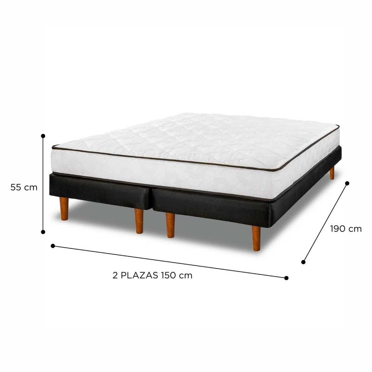 Cama Europea Flex 2 Plazas New Simple