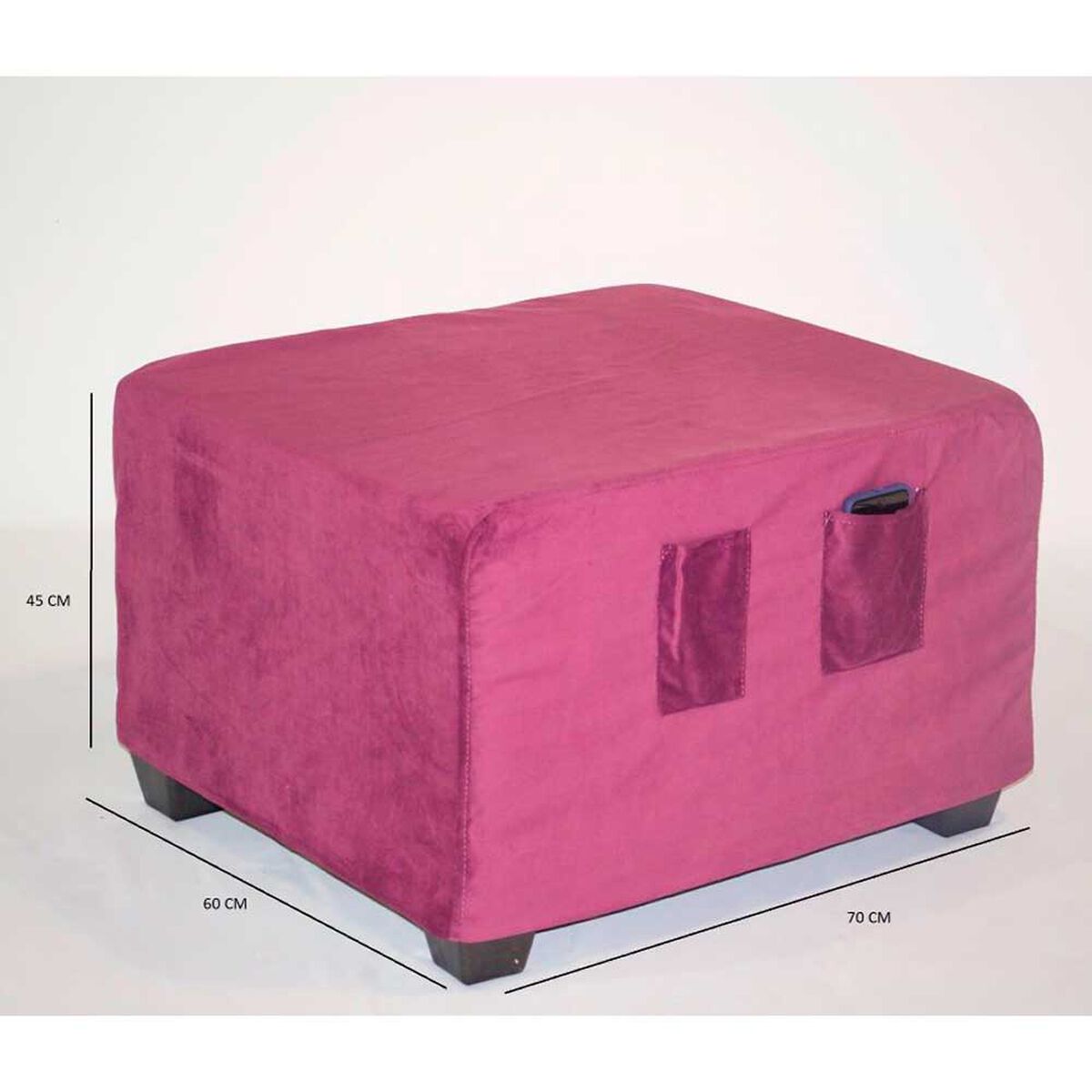 Pouf Cabsur Sorrento Felpa Morado