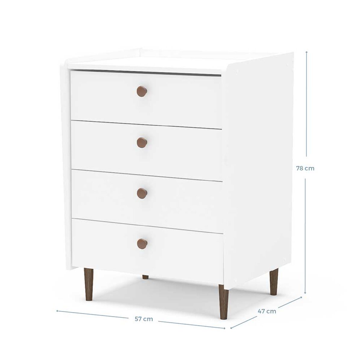 Cómoda Vekkahome Luisiana 4 Cajones Blanco 