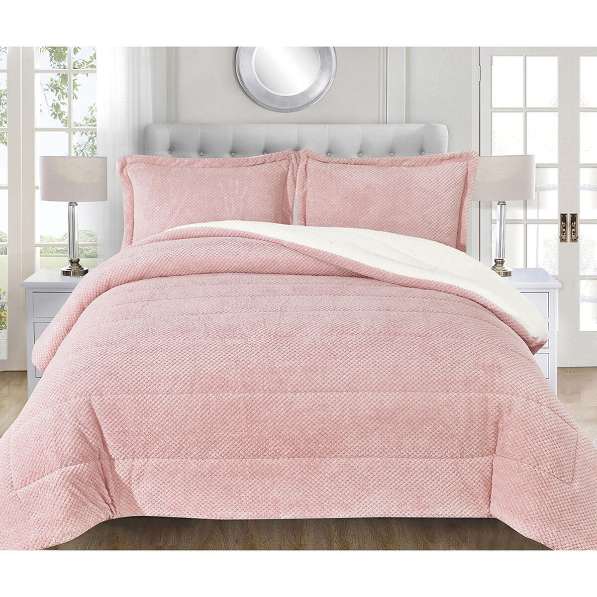 Plumón Andes 1,5 Plazas Panal Rosado