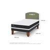 Cama Europea CIC 1,5 Plazas Ortopedic + Respaldo Gales Olivo