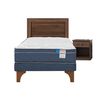 Cama Europea Flex 1,5 Plazas Marbella + Respaldo + Velador Asturias