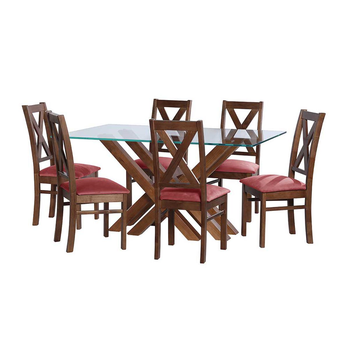 Juego de Comedor Latam Home Merida 6 Sillas Palo Rosa
