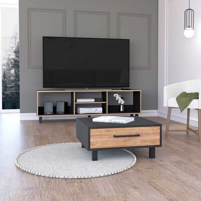 Combo Rack TV65 + Mesa de Centro TuHome Nomik Wengue Miel