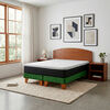 Cama Europea Latam Home 2 Plazas New Top Tela Velvet Verde + Maderas Atlas