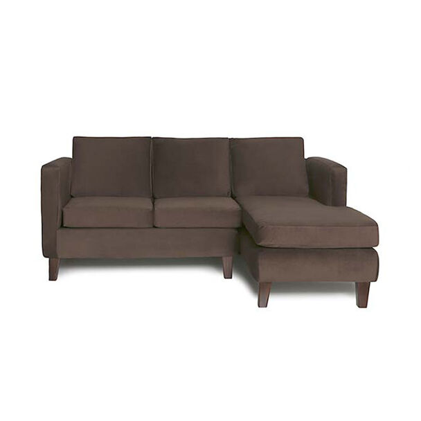 Sofá Seccional Barra Design Mila Derecho 3 Cuerpos Café