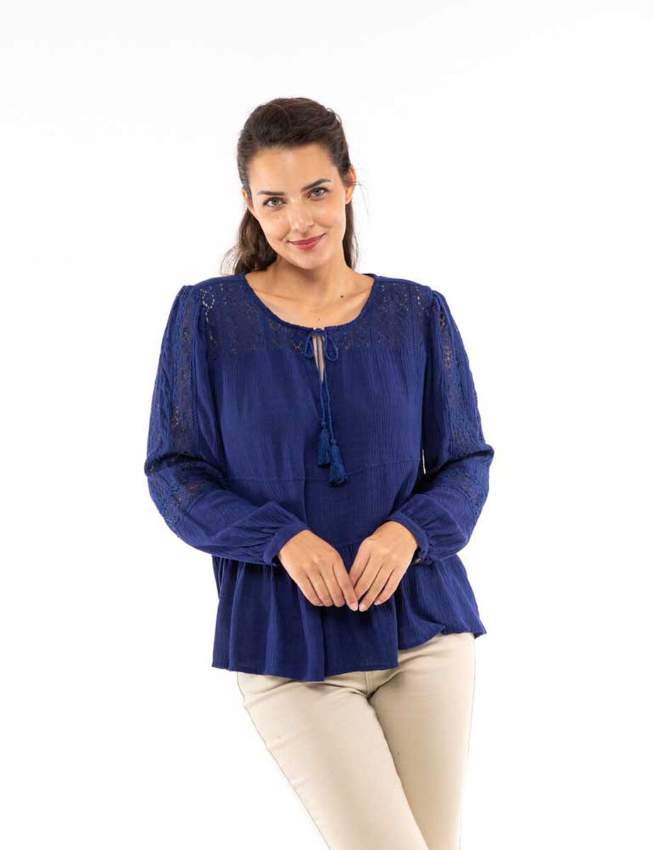 Blusa Algodón Manga Campana Mujer Alma