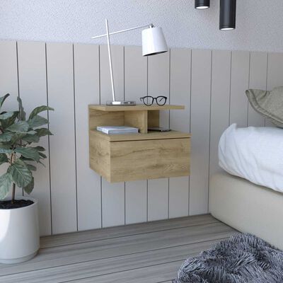 Velador Rectangular TuHome Dreams 1 Cajón Macadamia