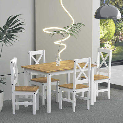 Imagen 2 del producto Juego de Comedor VekkaHome Lucia 4 Sillas Blanco