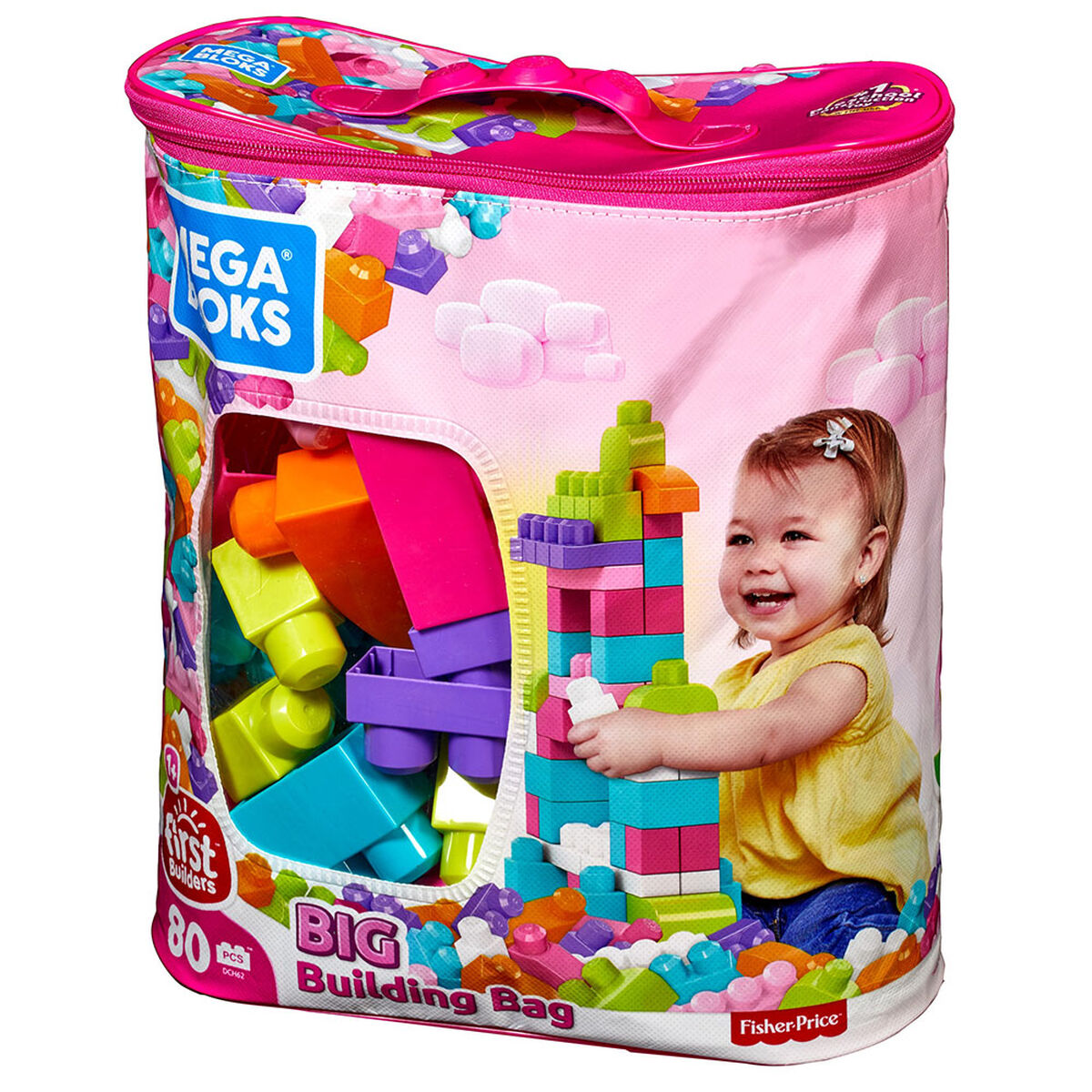 Megablocks Gran Bolsa Rosa para Construir