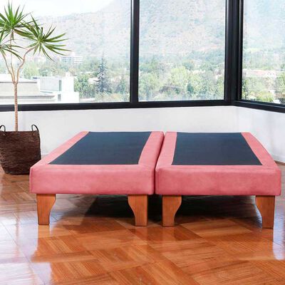 Imagen 1 del producto Base Europea Dividida Latam Home 2 Plazas Zen Tela Velvet Rosa