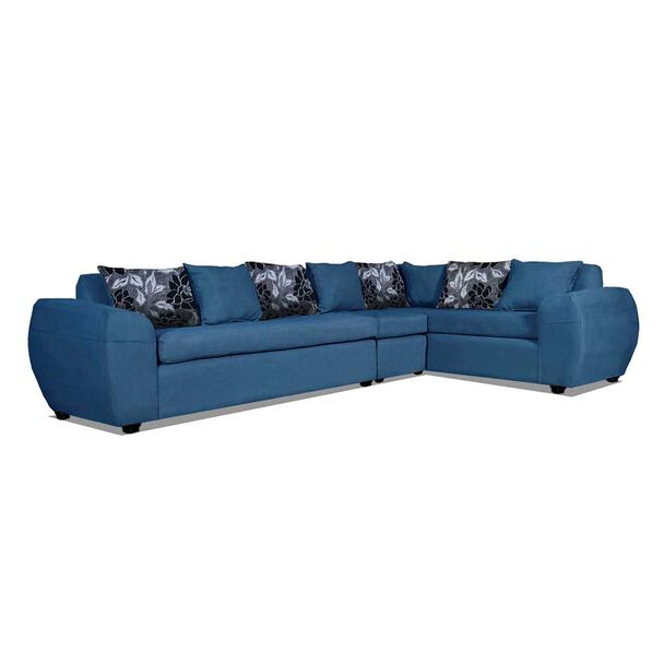 Sofá Seccional Modular Elegant Detail Houston 7 Cuerpos Azul