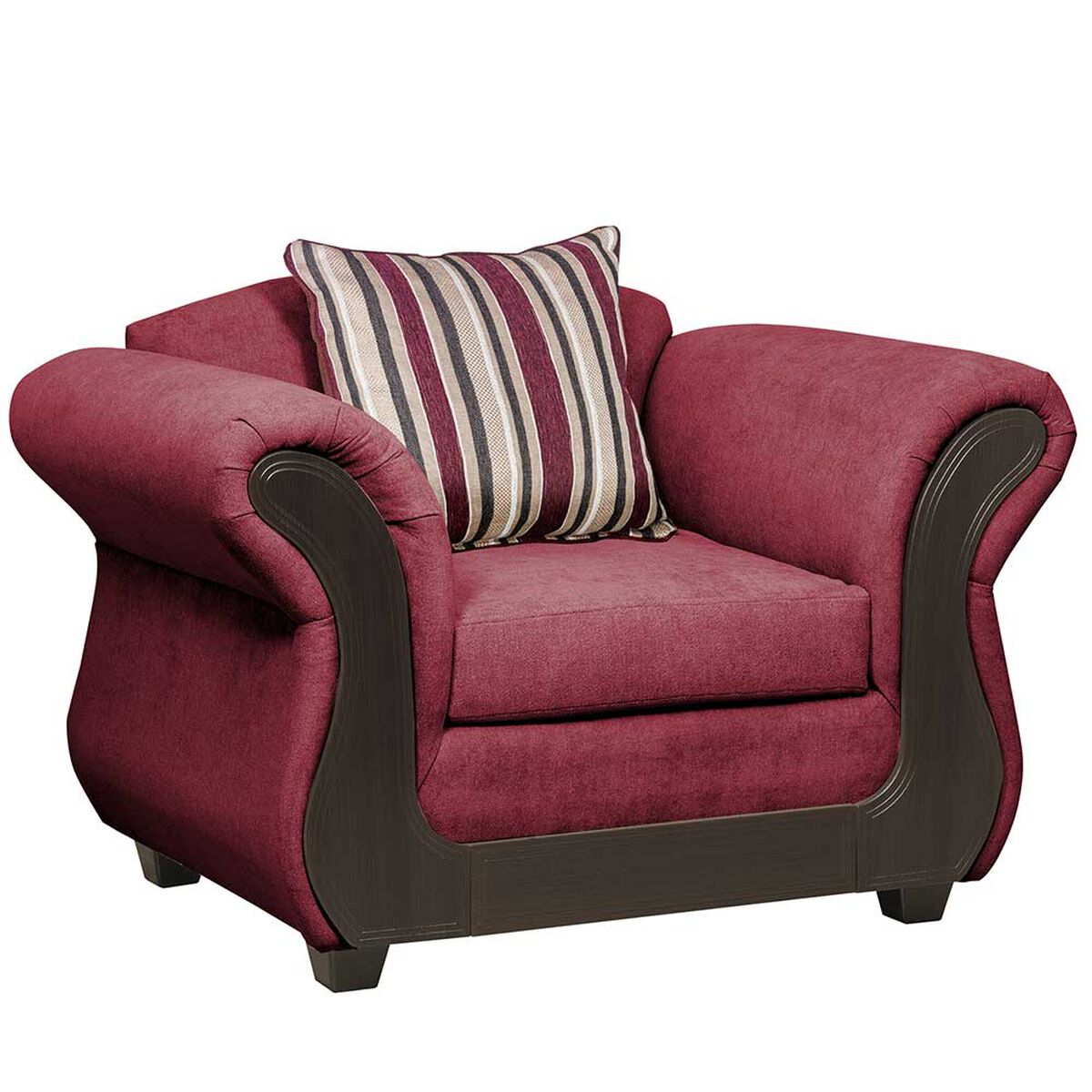Juego de Living Innovamuebles Palermo Sofá 3 Cuerpos + Dos Sillones 1 Cuerpo Wine