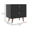 Velador Di Poretti Design Padua 2 Cajones Negro