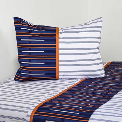 Imagen 1 del producto Juego de Sábanas American Family 144 Hilos 1,5 Plazas Trazos Azul