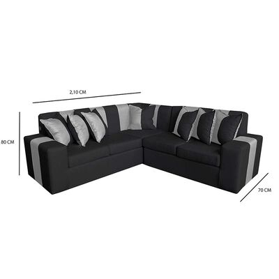 Imagen 2 del producto Sofá Secccional Muebles MYM Victor 4 Cuerpos Negro Gris