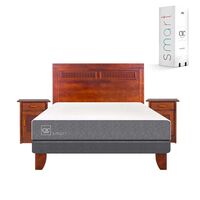 Cama Europea CIC 2 Plazas Smart + Respaldo + 2 Veladores  Milán