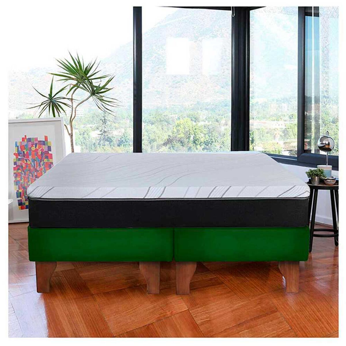 Cama Europea Latam Home 2 Plazas Zen Pro Verde