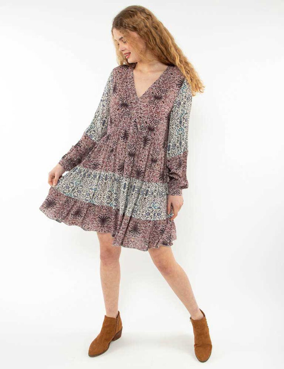 Vestido Corto Manga Larga Mujer Alma