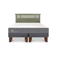 Cama Europea CIC Base Dividida 2 Plazas Smart + Respaldo Dublin Olivo
