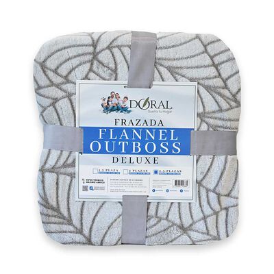 Frazada Poliéster Doral King Deluxe Gris Rayado