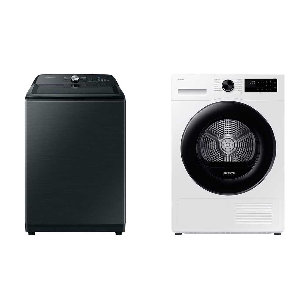 Lavadora Carga Superior Samsung 22 kg + Secadora Bomba de Calor 9 kg