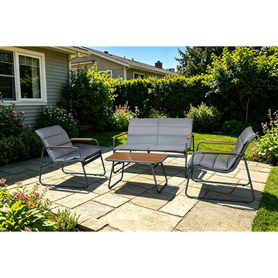 Juego de Living Terraza Casanova Gris Oscuro