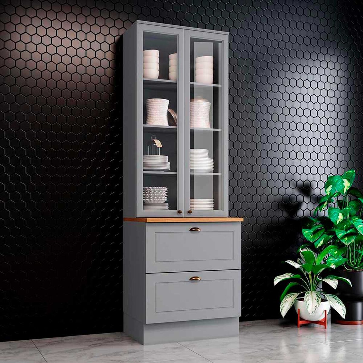 Mueble de Cocina Home Mobili Americana 2 Cajones 2 Puertas Blanco