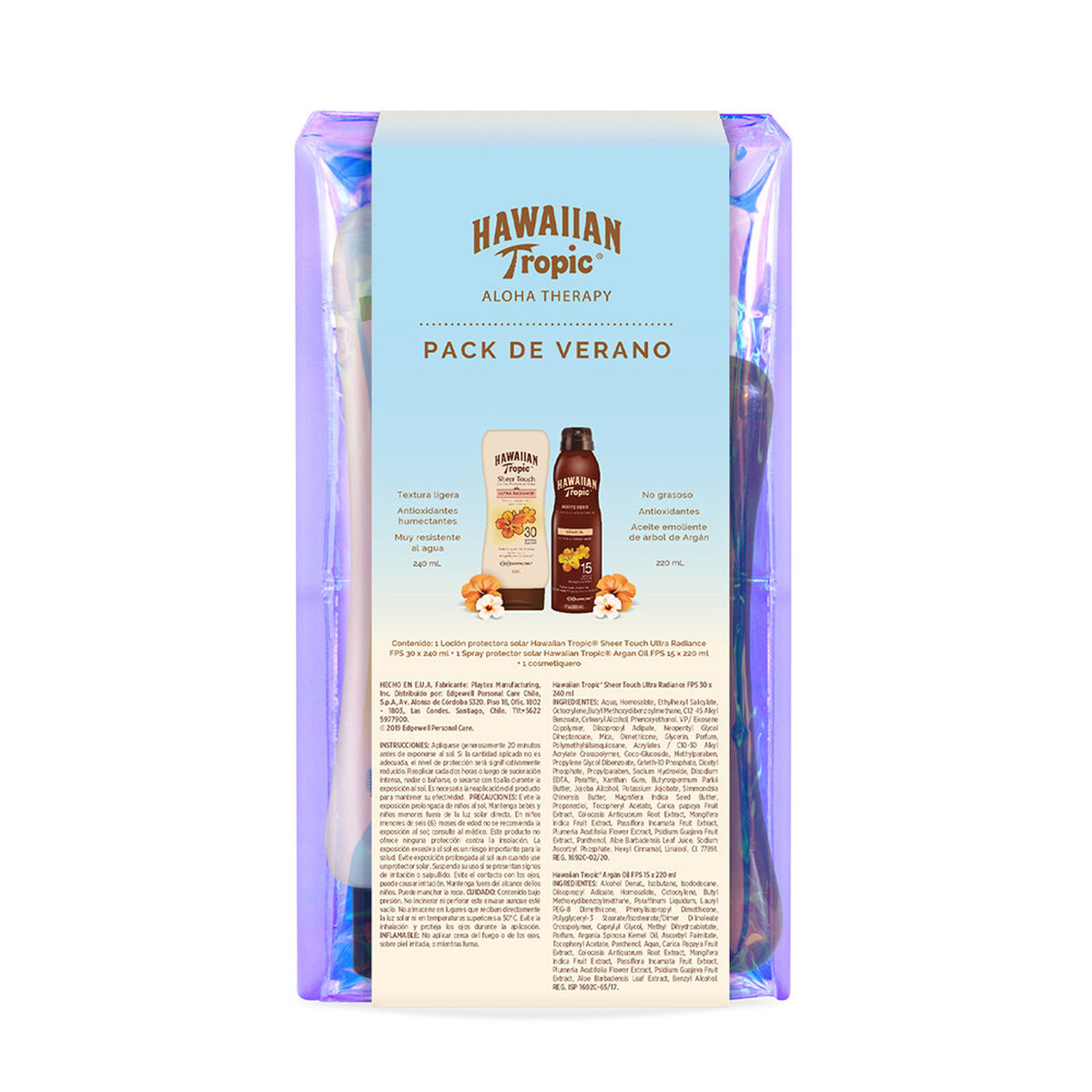 Set 1 Hawaiian Tropic Sheer Touch Fps30 + 1 Argan Oil Fps 15