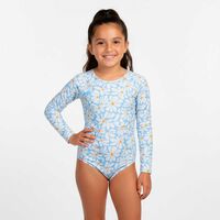 Traje de Baño Enterito Flores Niña Mila Azul