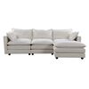 Seccional Izquierdo o Derecho Casanova Samantha Moderno 3 Cuerpos + Ottoman Beige