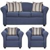 Juego de Living Innovamuebles Ducal Sofá 3 Cuerpos + Dos Sillones 1 Cuerpo Azul