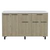 Mueble de Cocina Lavaplatos TuHome Hasselt 5 Puertas 2 Cajones Gris Rovere
