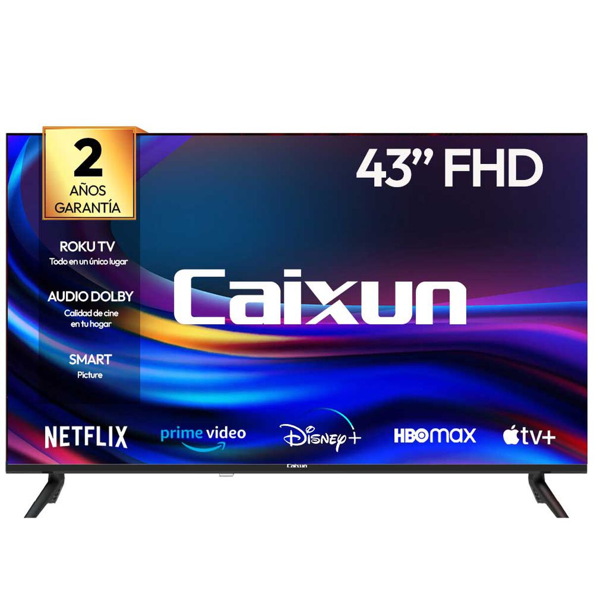 Combo Smart TV LED 43" Caixun FHD Roku + Soporte de Pared Fijo Fiddler