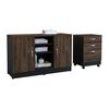 Combo Archivador 3 Cajones + Gabinete 2 Puertas TuHome Home Office Negro Soft-Co&ntilde;ac