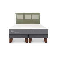 Cama Europea CIC Base Dividida King Smart + Respaldo Torino Olivo