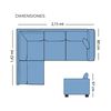 Sofá Seccional Izquierdo Living Factory Musso 5 Cuerpos Azul