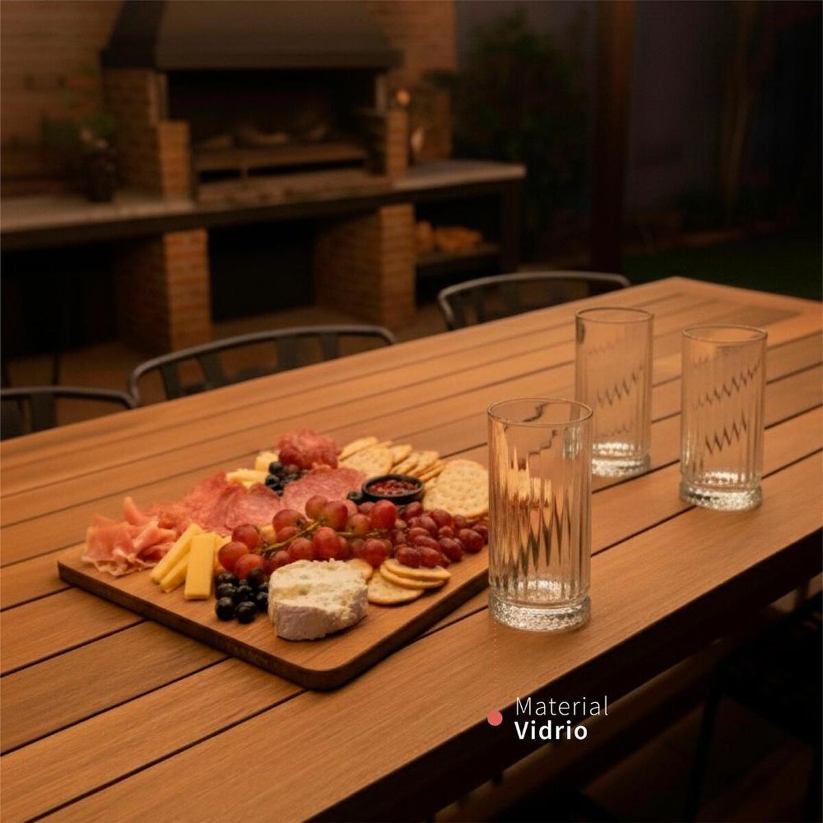 Set 6 Vasos Largos Simplit Vidrio 460ml Ginebra