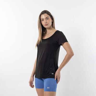 Polera Deportiva Manga Corta Mujer Black County