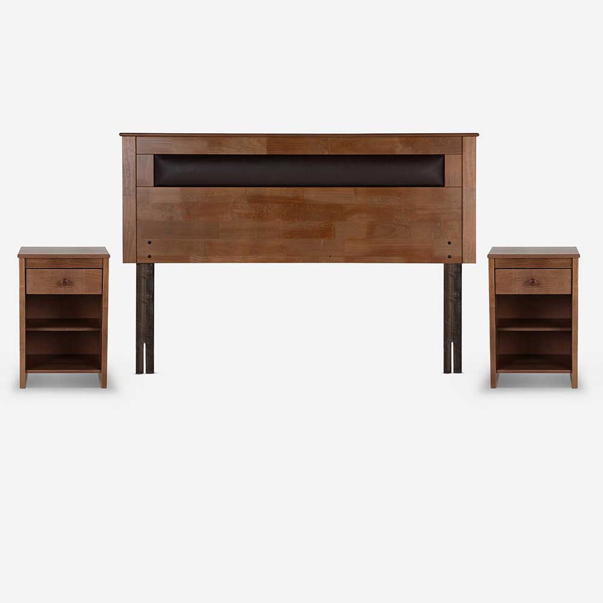 Cama Europea Rosen Full Pratta + Respaldo Ferrara + 2 Veladores