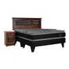 Cama Europea Celta Base Dividida King Terapeutic + Respaldo + 2 Veladores Villarreal