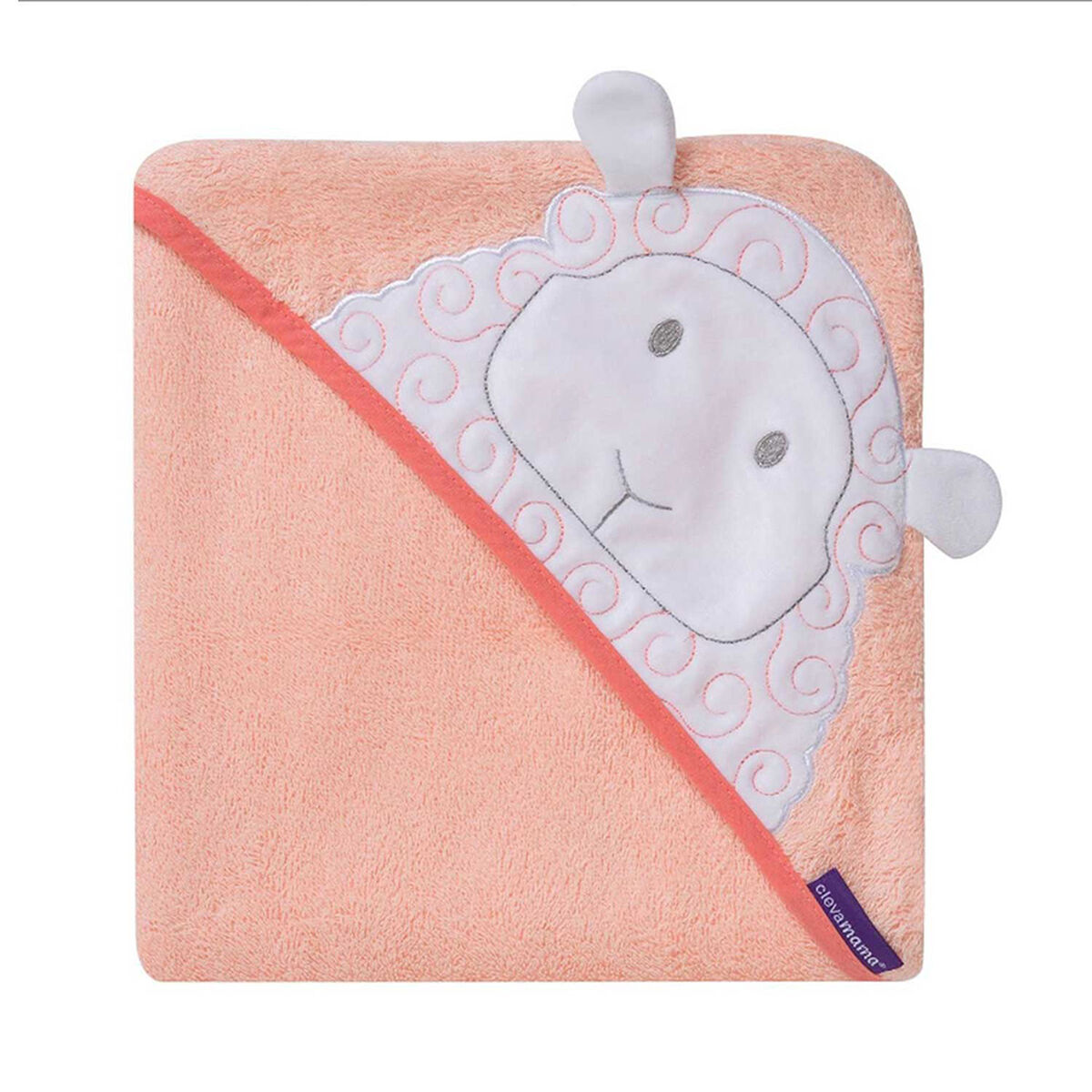 Bamboo Apron Baby Bath Towel - Coral -  Lily The Lamb