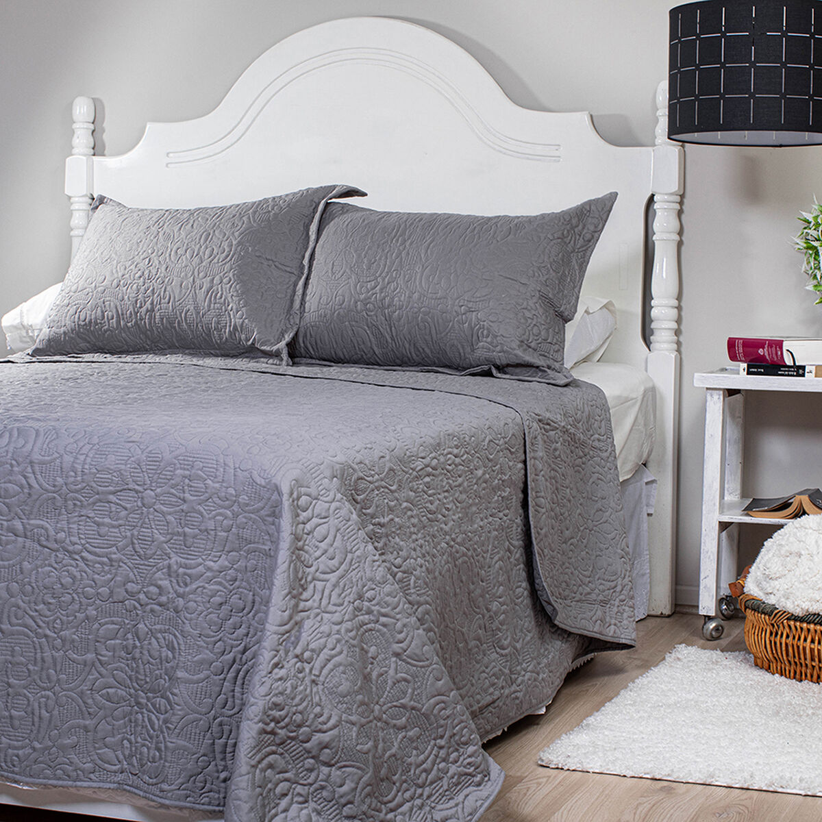 Quilt Doral 2 Plazas Gris Elegance